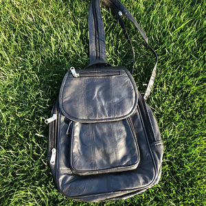 Black Leather Backpack
